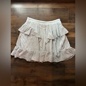 Michael Kors Ruffle Striped Skirt Medium | Boho Coastal Flowy Summer Skirt